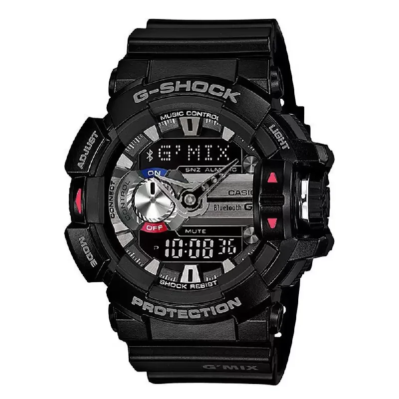 watches with sapphire glass for scratch resistance-Casio G-Shock Analog-Digital Black Dial Men's Watch-GBA-400-1ADR (G556)