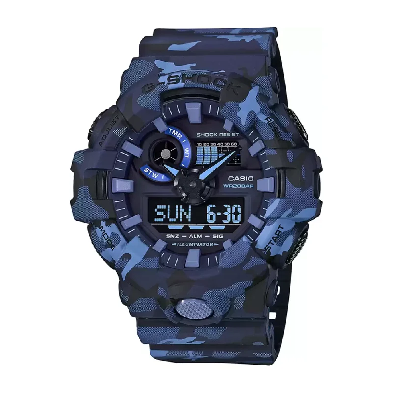 affordable luxury watches for men with premium features-Casio G-Shock Analog-Digital Blue Dial Men's Watch-GA-700CM-2ADR (G823)