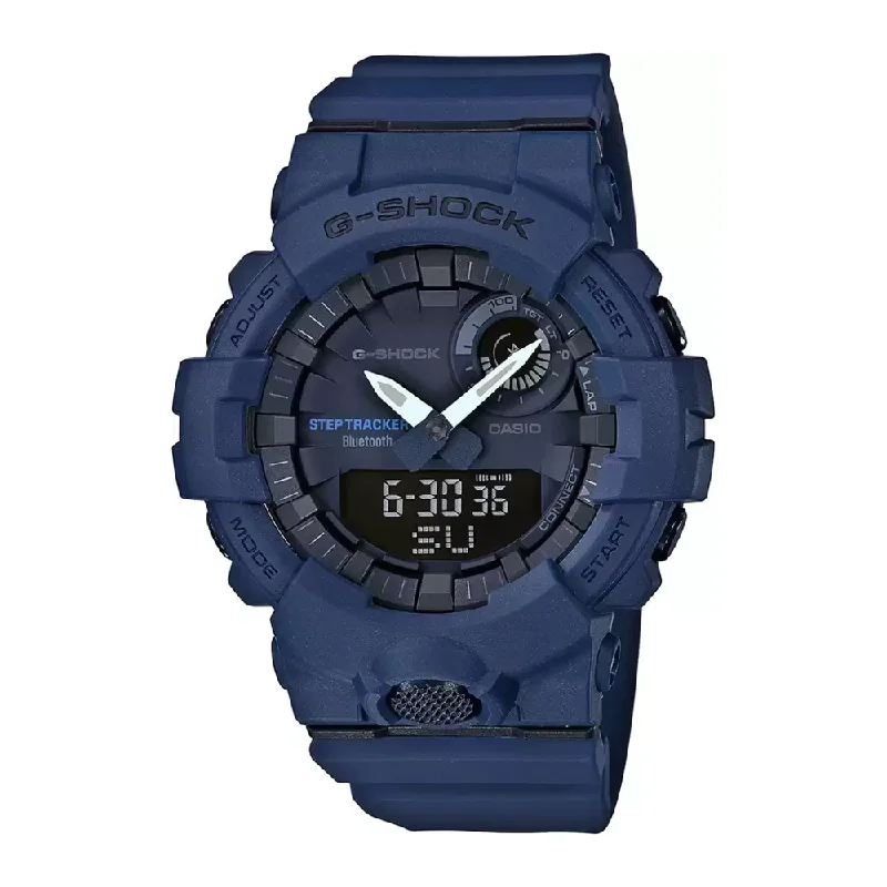 smartwatches with built-in GPS for cycling and running-Casio G-Shock Analog-Digital Blue Dial Men's Watch-GBA-800-2ADR (G833)