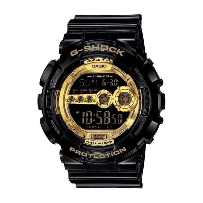 best watches for fashion-conscious women with stylish designs-Casio G-Shock Digital Gold Dial Men's Watch - GD-100GB-1DR (G340)