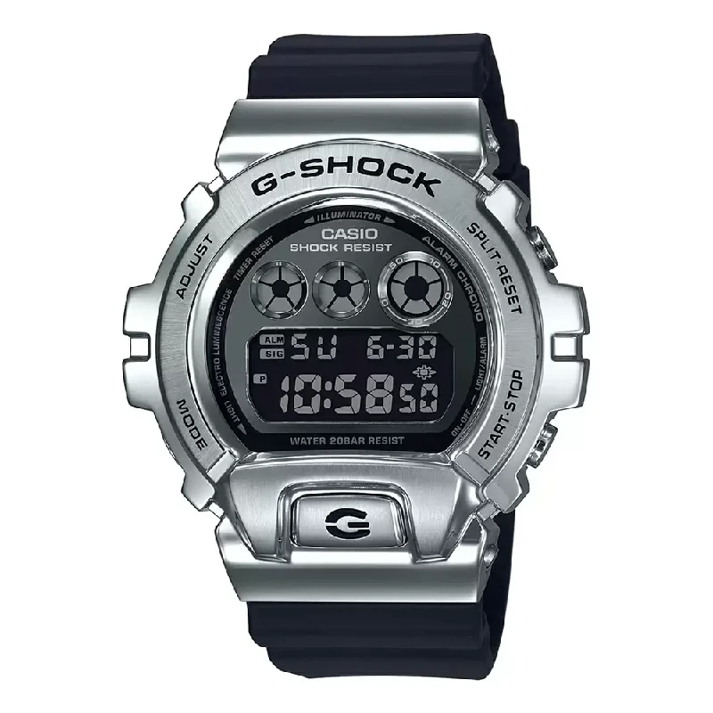 solar-powered watches with retro styling-Casio G-Shock Digital Grey Dial Men's Watch-GM-6900-1DR (G1025)