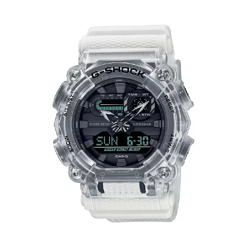 watches for men with integrated fitness tracking functions-Casio G Shock GA 900SKL 7ADR G1220 Grey Analog Digital Men's Watch