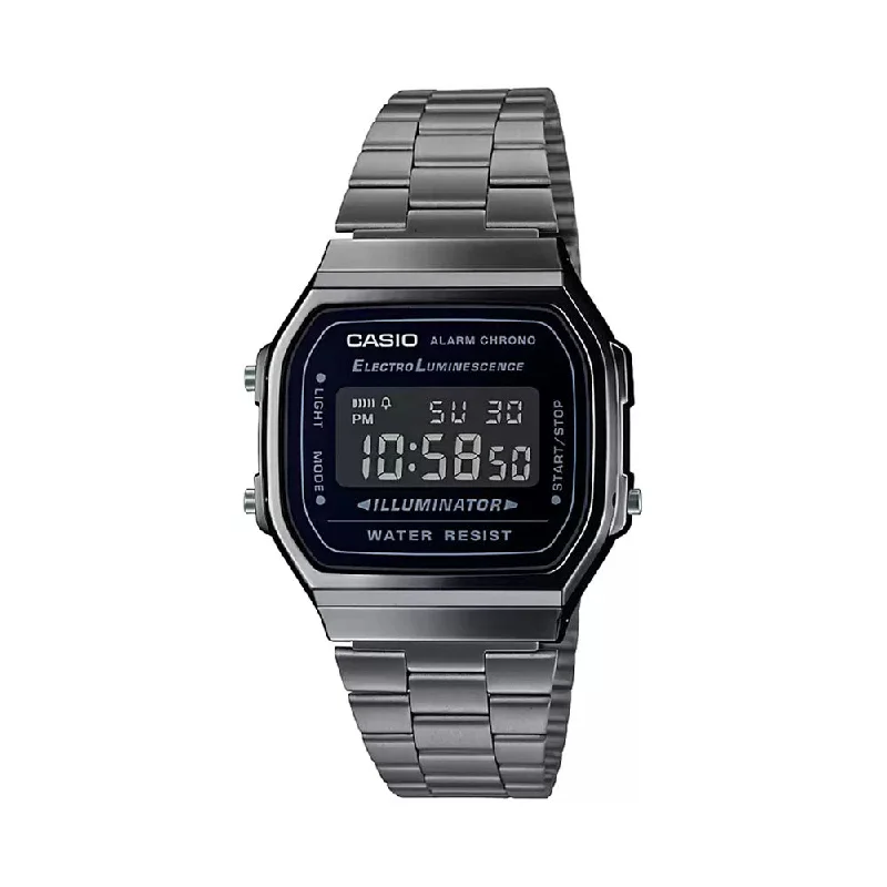 smartwatches with app integration for fitness and health-Casio Vintage Black Dial Men's Watch -D182 D182