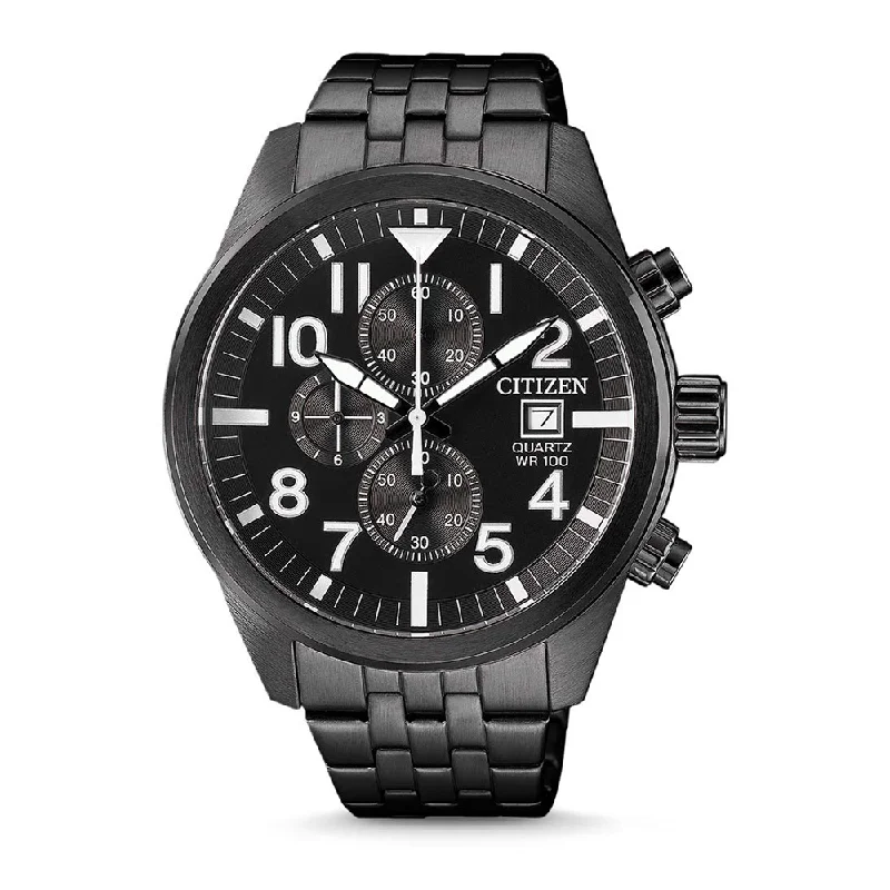 watches for women with clear dial and easy-to-read hands-Citizen Analog Black Dial Men's Watch-AN3625-58E