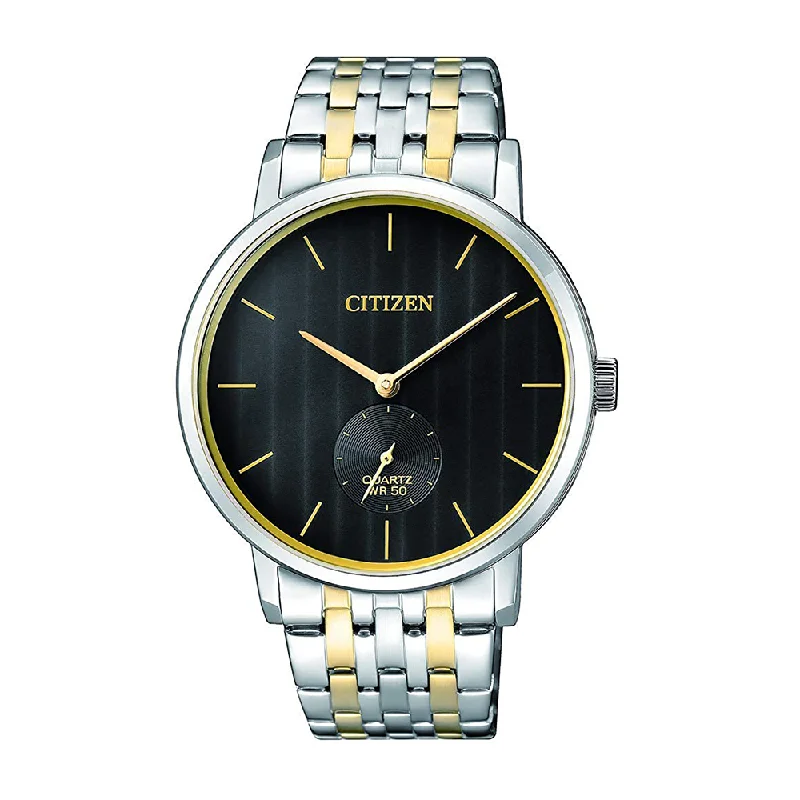 watches for men with customizable straps for style-Citizen Analog Black Dial Men's Watch-BE9174-55E