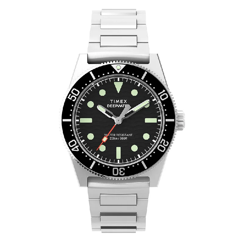 watches with date and time zone features for global travelers-Deepwater Reef 200 3-Hand 40mm Stainless Steel Band