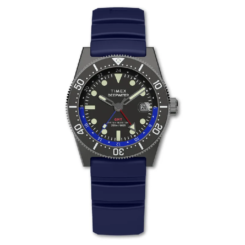 watches with automatic movement for precision timekeeping-Deepwater Reef 200 Gmt  40mm Rubber Band