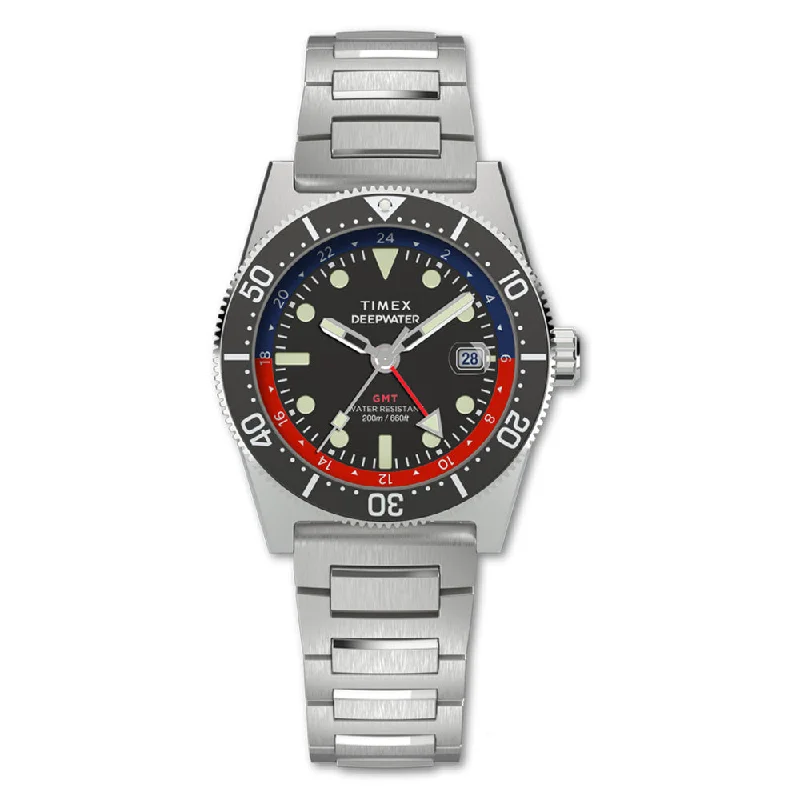 waterproof watches with multi-functional features for divers-Deepwater Reef 200 Gmt  40mm Stainless Steel Band