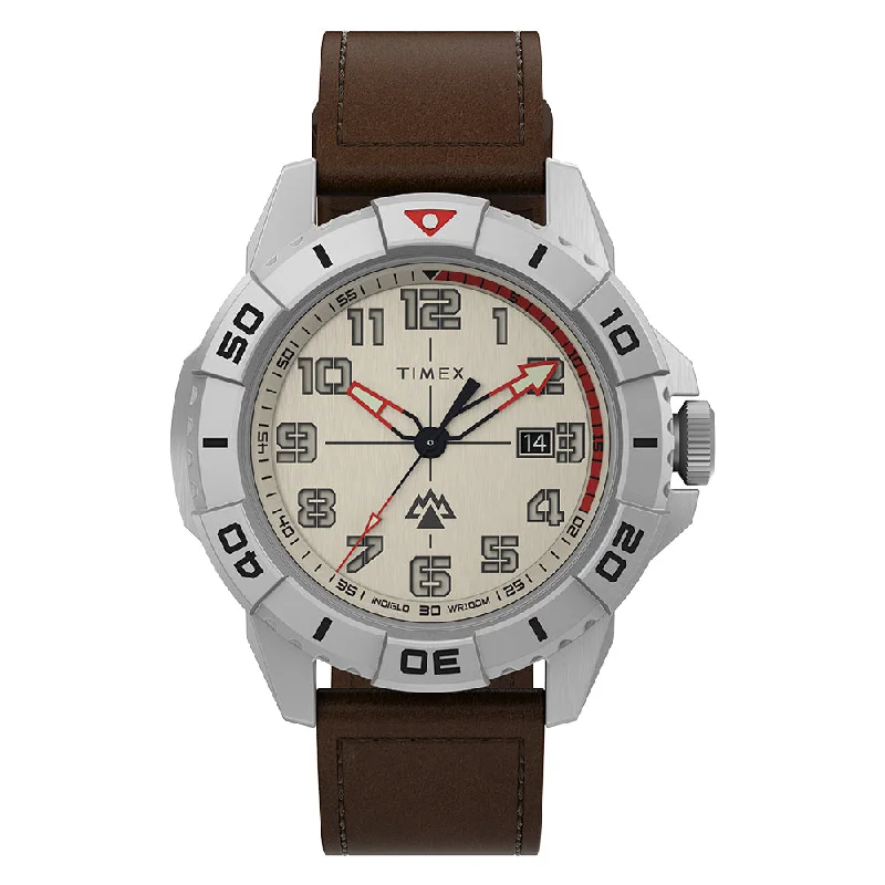 watches for men with interchangeable bezels for versatility-Expedition North Date 42mm Leather Band