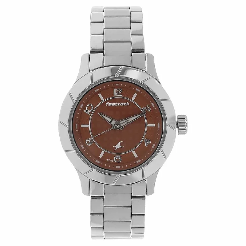 watches with scratch-resistant glass for durability-Fastrack Orange & Silver