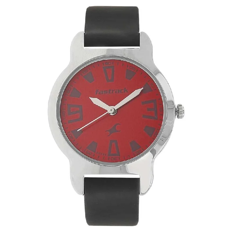 best watches for women with interchangeable leather bands-Fastrack Red Dial