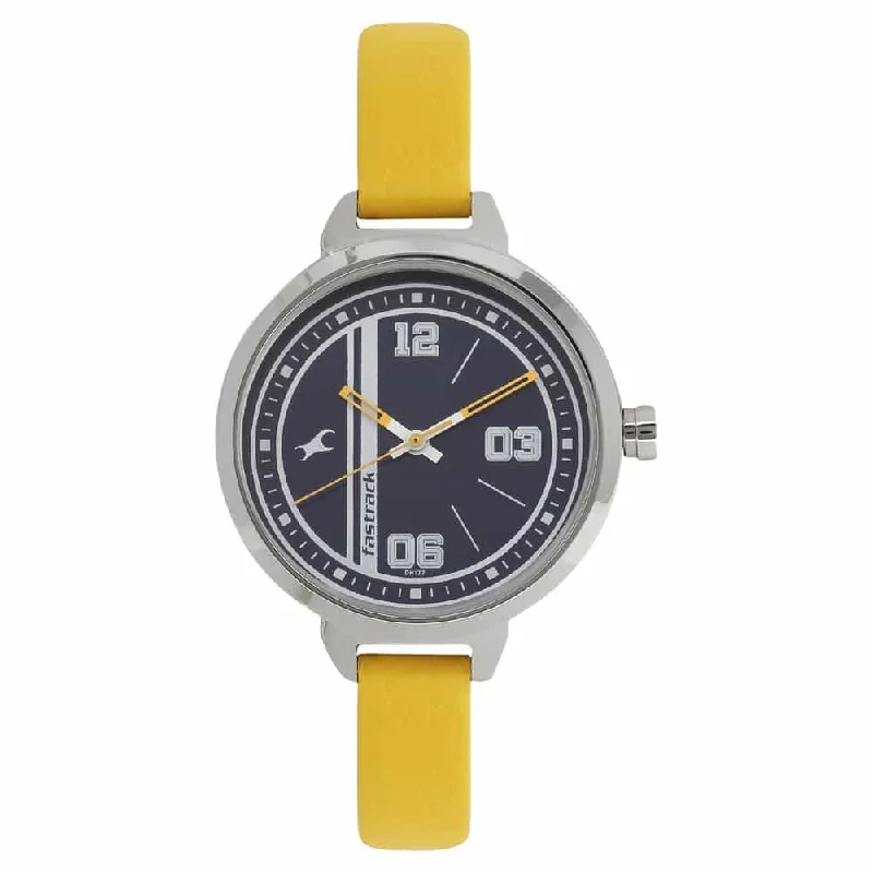 customizable watches with engraved names-Varsity Yellow Leather