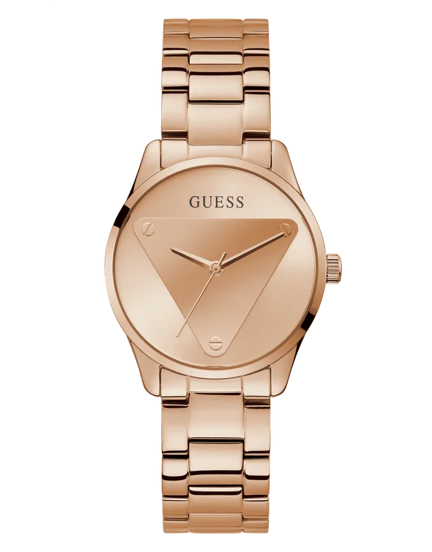 stylish pocket watches for vintage collectors-Guess - Ladies Emblem Logo Rose Tone Watch - GW0485L2 - 785669