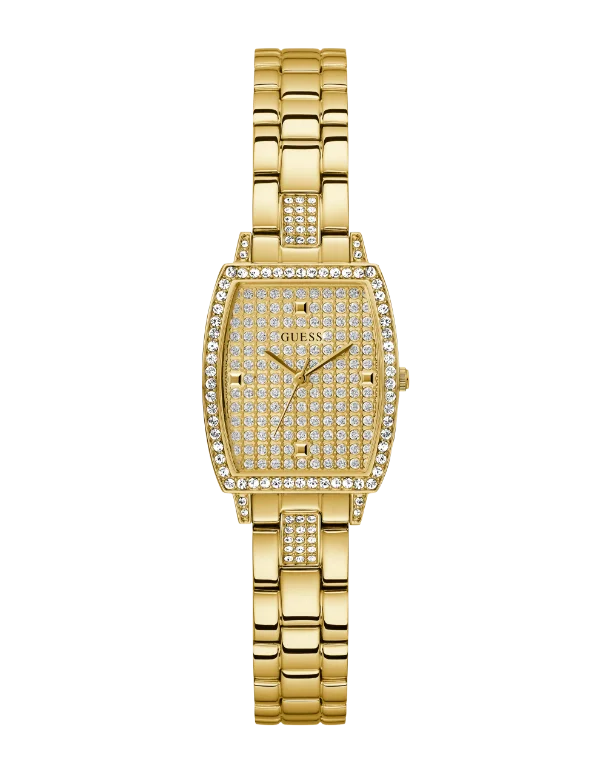 fitness trackers with heart rate and step tracking-Guess - Ladies Gold Tone Analog Watch - GW0611L2 - 787717