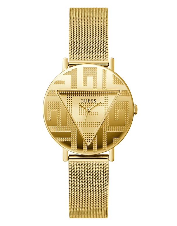 stylish watches for women with diamond accents-Guess - Ladies Iconic Gold Tone Watch - GW0527L2  - 785667