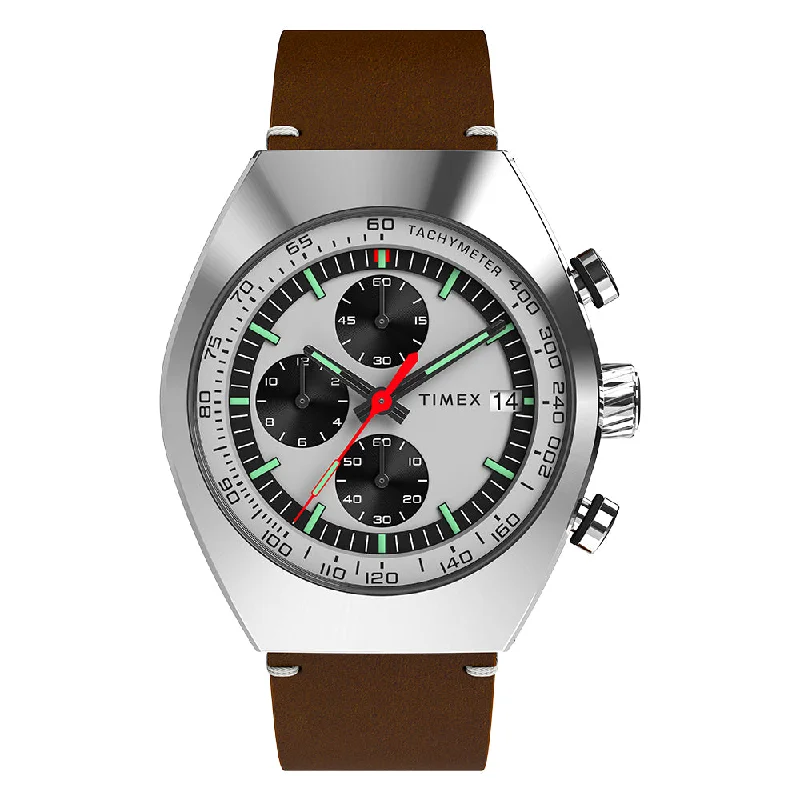 sports watches with built-in cadence tracker-Legacy Tonneau Chronograph 42mm Leather Band