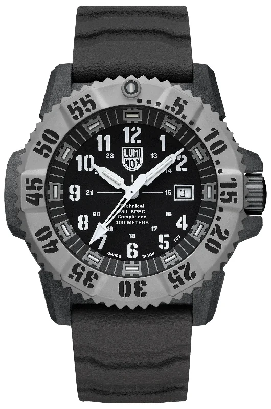 watches with built-in alarm function for daily reminders-Luminox MIL-SPEC Black Rubber Men's Watch XL.3351.1.SET