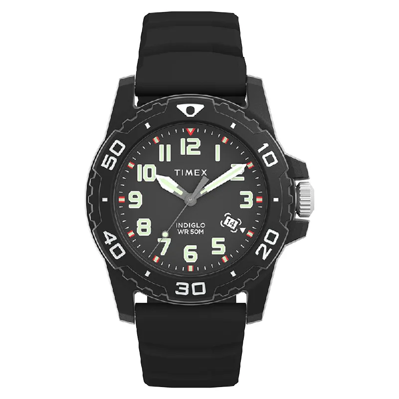 watches with chronograph and date function for precision-Main Street 3-Hand 42mm Rubber Band