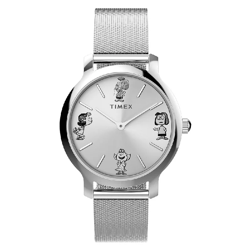 watches with scratch-resistant glass for durability-Peanuts 3-Hand 31mm Stainless Steel Band