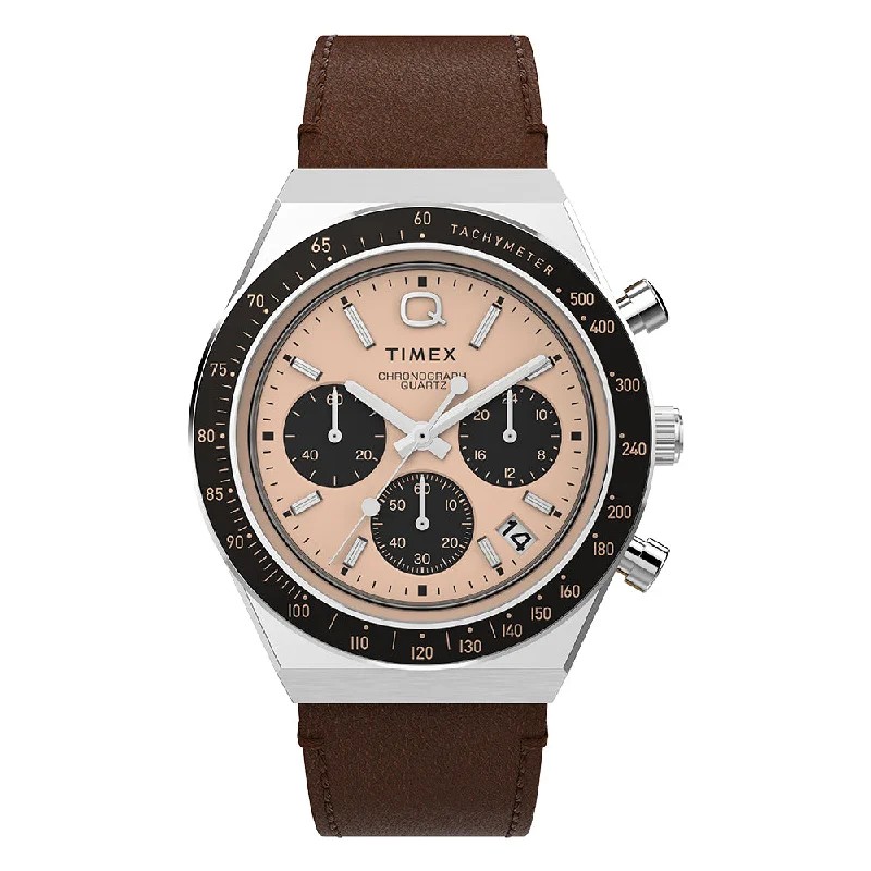 watches for outdoor adventures with barometer-Q Timex Chronograph 40mm Leather Band