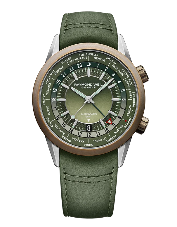 solar-powered watches with retro styling-Raymond Weil Freelancer GMT Worldtimer - 2765-SBC-52001 - 785830