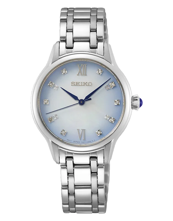 watches for women with clear dial and easy-to-read hands-Seiko - Ladies Dress 140th Anniversary Limited Edition Quartz Watch - SRZ539P - 783612