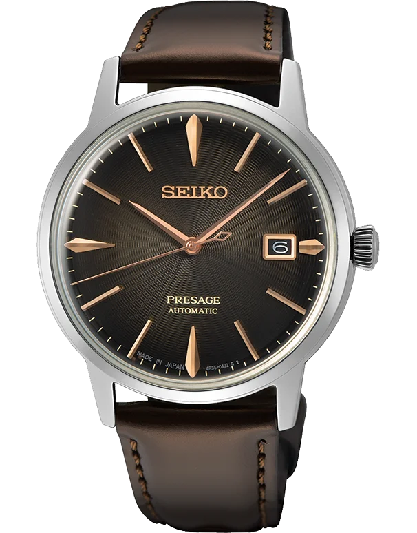 affordable sports watches for men with multiple features-Seiko - Presage Cocktail Time Automatic Dress Watch - SRPJ17J - 785736