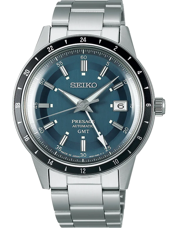 luxury watches for men with stainless steel bracelet-Seiko - Presage Style 60s GMT - SSK009J - 787610