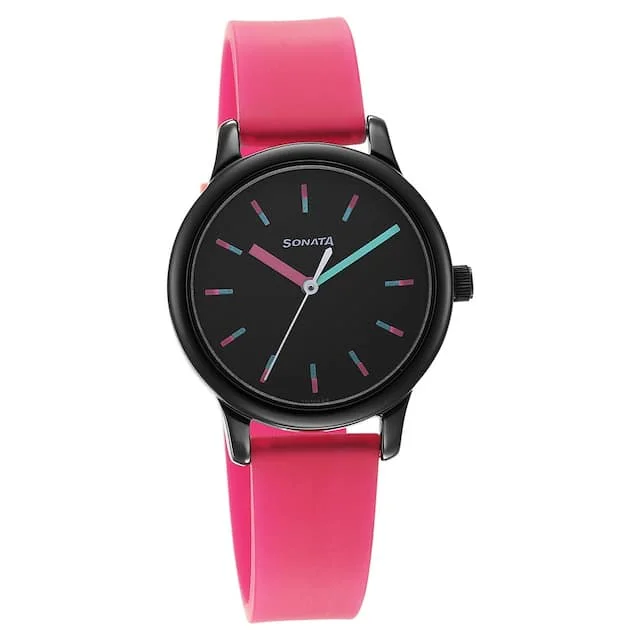 smartwatches with app integration for fitness and health-Splash Pink Dial & Plastic Strap