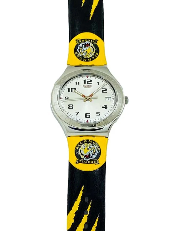 classic leather band watches for everyday use-Swatch - AFL Quartz watches - Richmond Football Club - Tigers