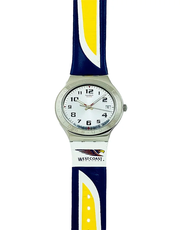 watches with tachymeter for measuring speed-Swatch - AFL Quartz watches - West Coast Eagles Football Club