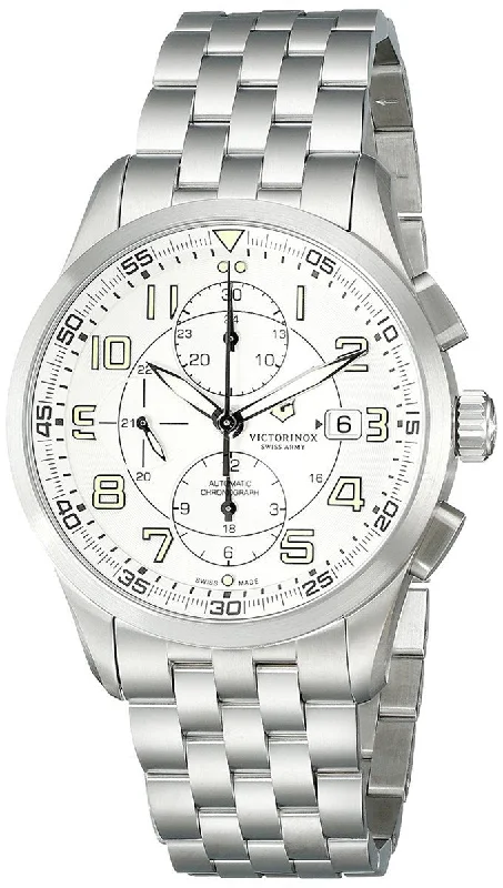 watches for men with customizable straps for style-Swiss Army Airboss Mechanical Automatic Chronograph Steel Mens Watch Date 241621