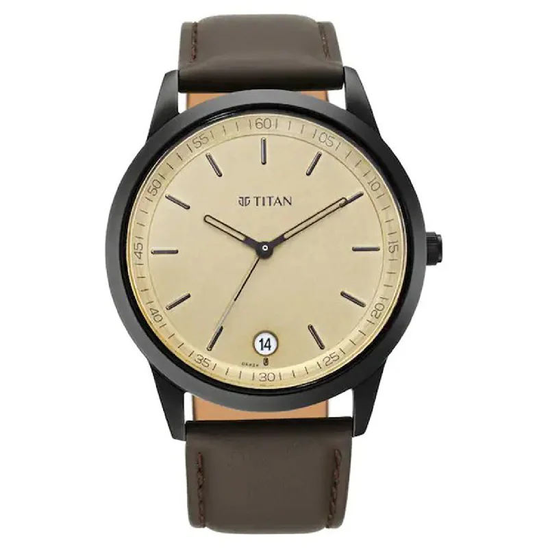 women’s watches with large display for better readability-Minimals Beige Dial & Leather Strap