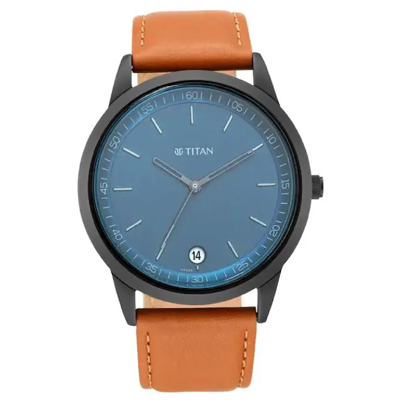 luxury watches with precision quartz movement-Minimals Blue Dial & Leather Strap