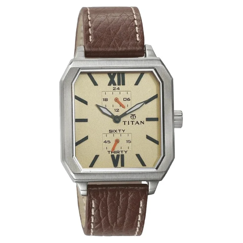 watches with luminous hands for night visibility-Octane Analog Cream Dial