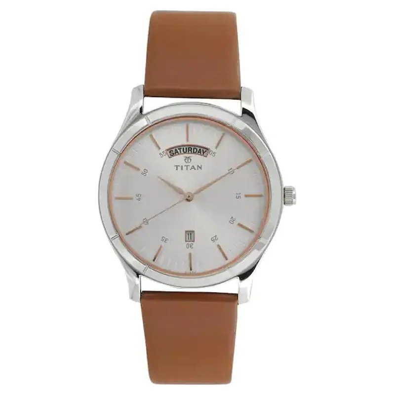 watches for men with oversized faces for bold style-On Trend White Dial & Leather Strap