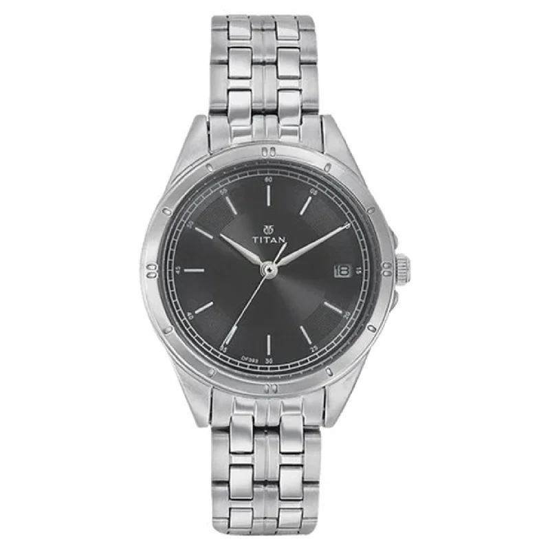 watches with ceramic case for scratch resistance-Titan Silver Stainless Steel