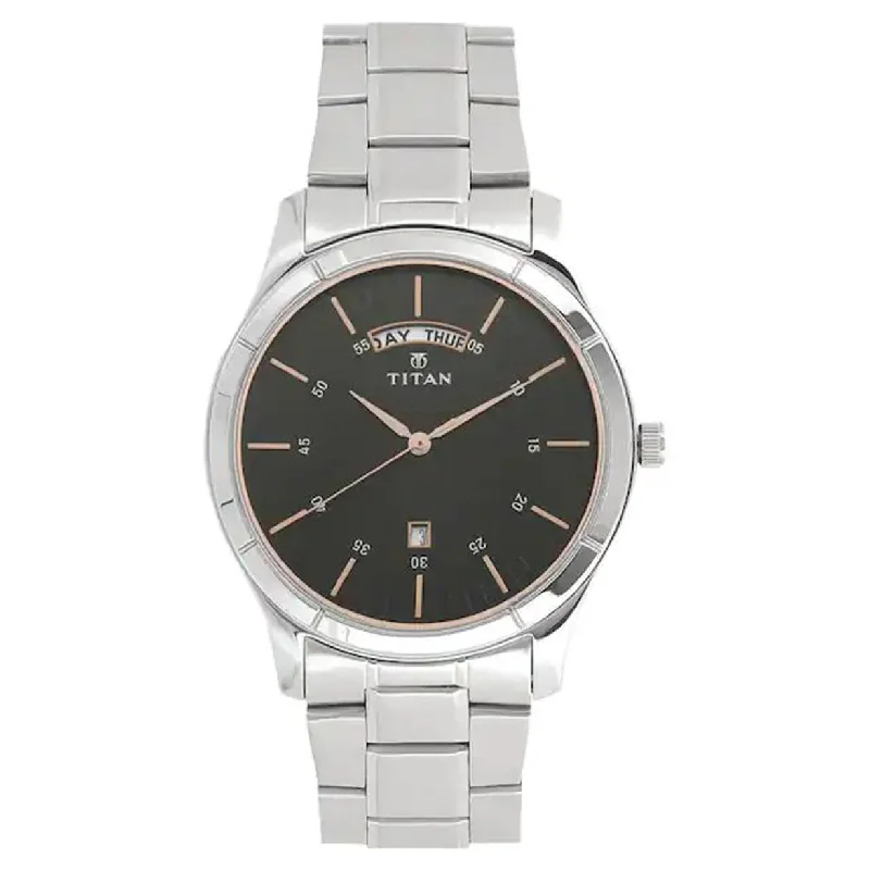 customizable watches with engraved names-Workwear Black Dial & Stainless Steel Strap