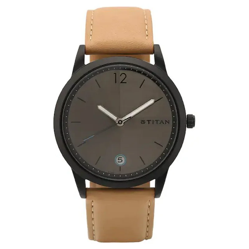 watches with date and day function for convenience-Workwear Grey Dial & Leather Strap