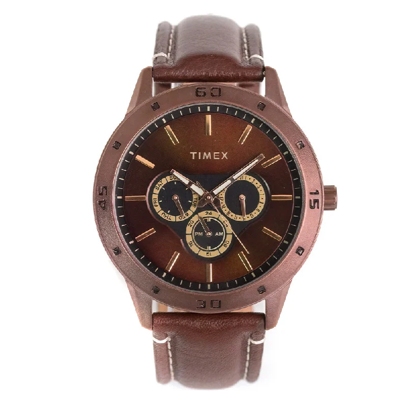 watches for women with clear dial and easy-to-read hands-U9-3 Series Multifunction 45mm Leather Band