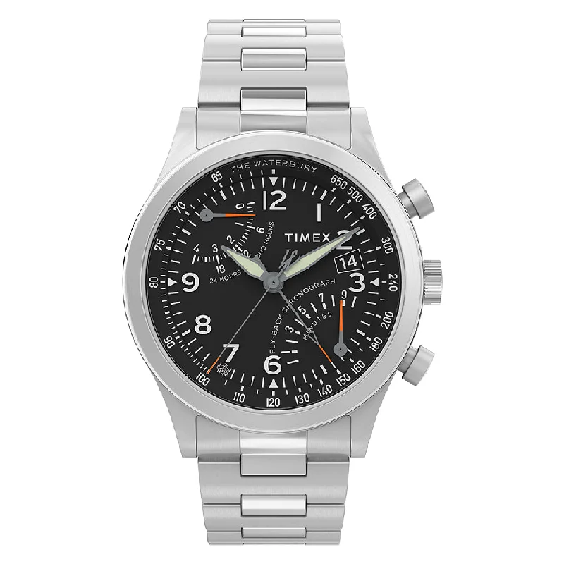 best fitness watches for tracking daily activity-Waterbury Chronograph 42mm Stainless Steel Band